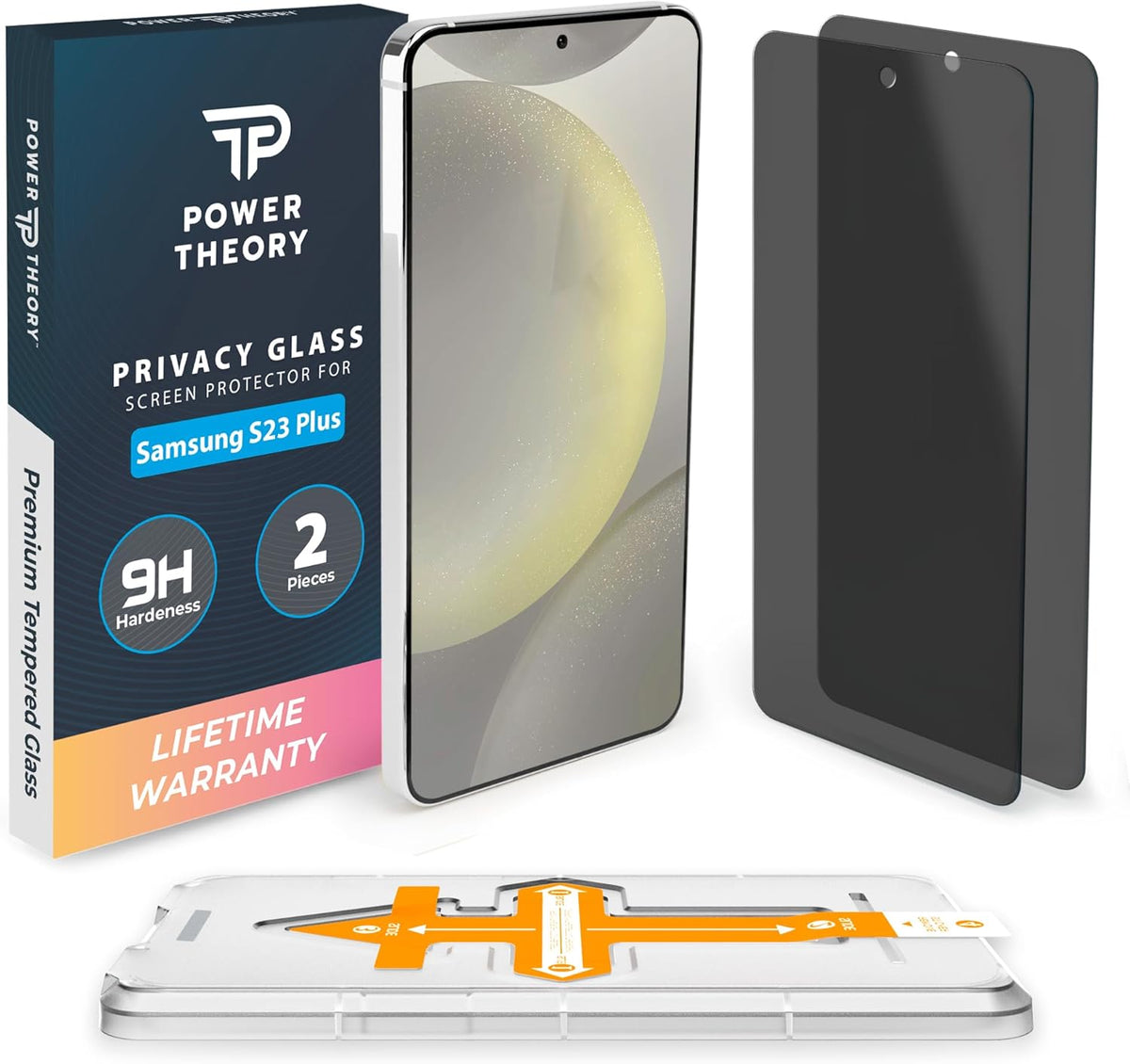 Samsung Galaxy S23 Plus Tempered Glass Privacy Screen Protector Benefitting The American Cancer Society [2-Pack] Cover