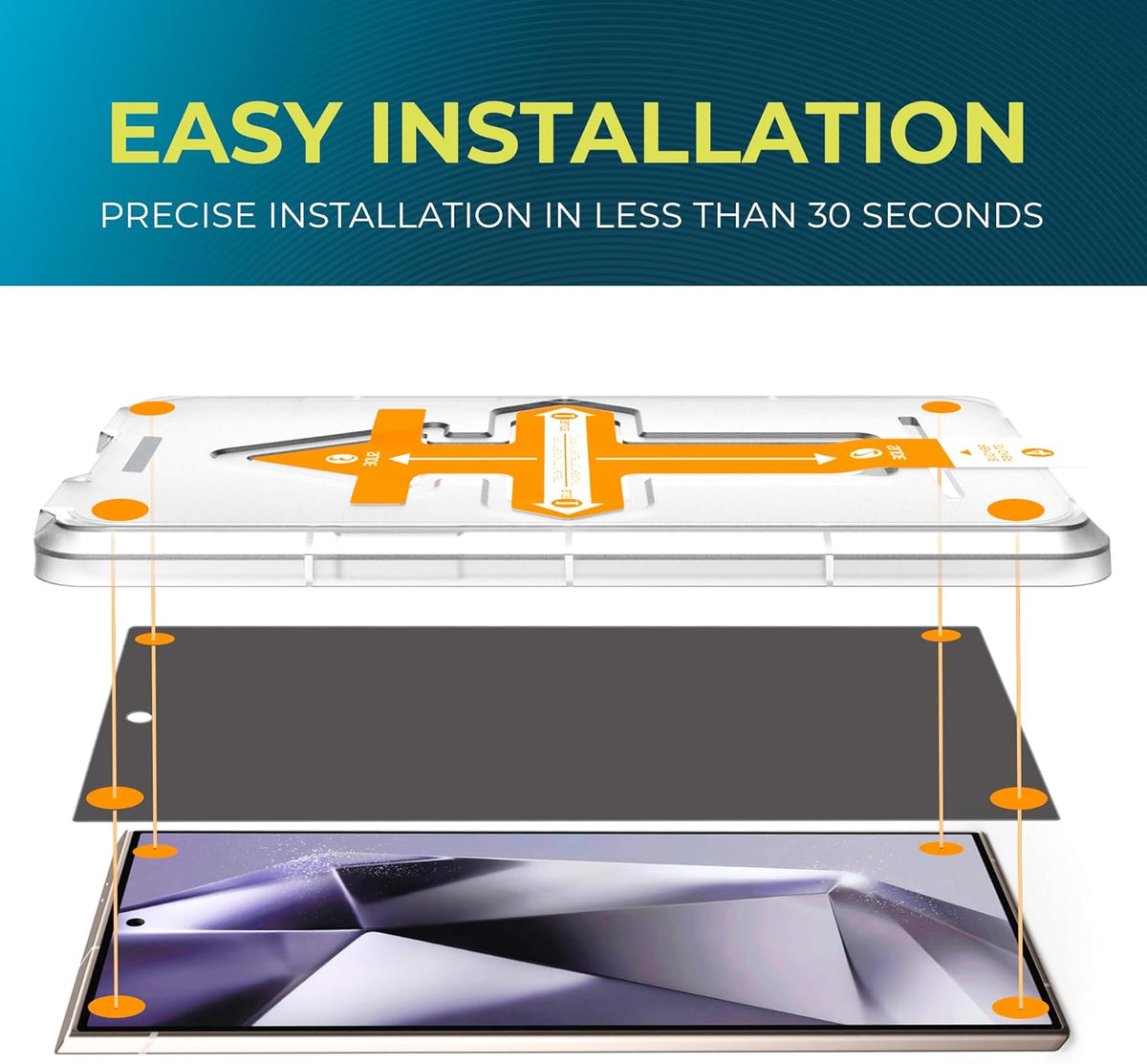 Samsung Galaxy S24 Ultra Tempered Glass Privacy Screen Protector Benefitting The American Cancer Society [2-Pack] Cover