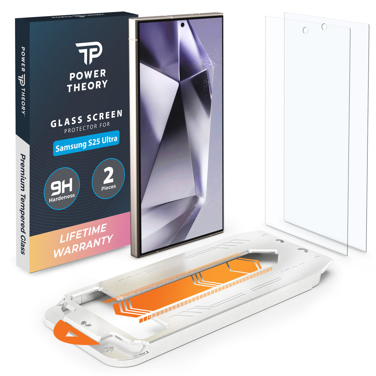Power Theory Designed for Samsung Galaxy S25 Ultra Screen Protector Tempered Glass 9H Hardness [2 Pack] Cover