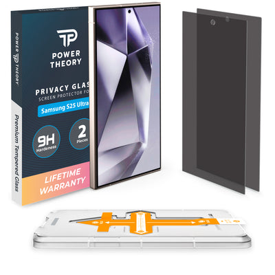 Power Theory compatible with Samsung Galaxy S25 Ultra Privacy Screen Protector Tempered Glass Ultra 9H Hardness, Anti-Spy [2 Pack] Preview #1