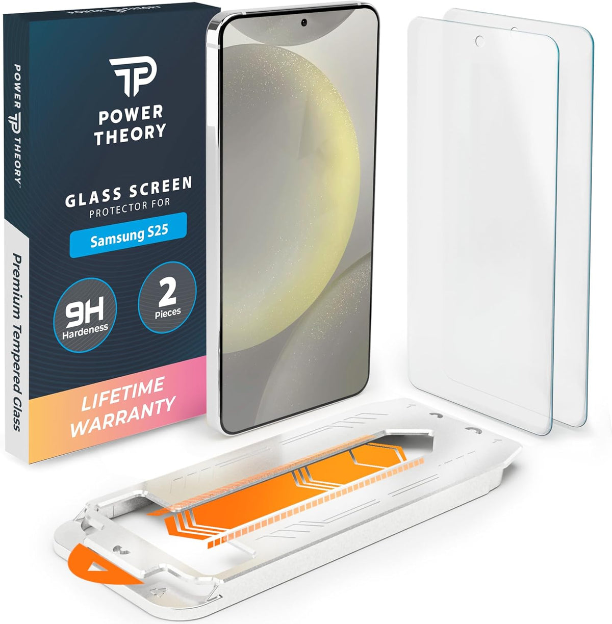 Power Theory Designed for Samsung Galaxy S25 Screen Protector Tempered Glass 9H Hardness [2 Pack] Cover