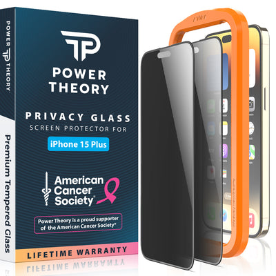 iPhone 15 Plus Tempered Glass Privacy Screen Protector and Easy Install Kit [2-Pack] Preview #1