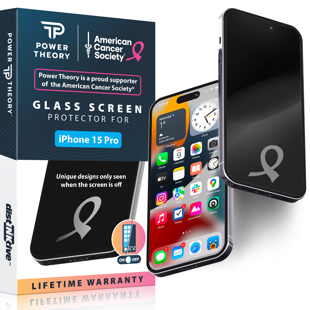iPhone 15 Pro Tempered Glass Screen Protector Benefitting The American Cancer Society [2-Pack] Preview #1