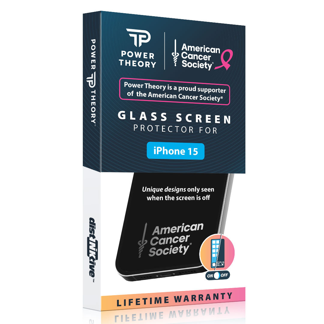 iPhone 15 Tempered Glass Screen Protector Benefitting The American Cancer Society [2-Pack] Cover