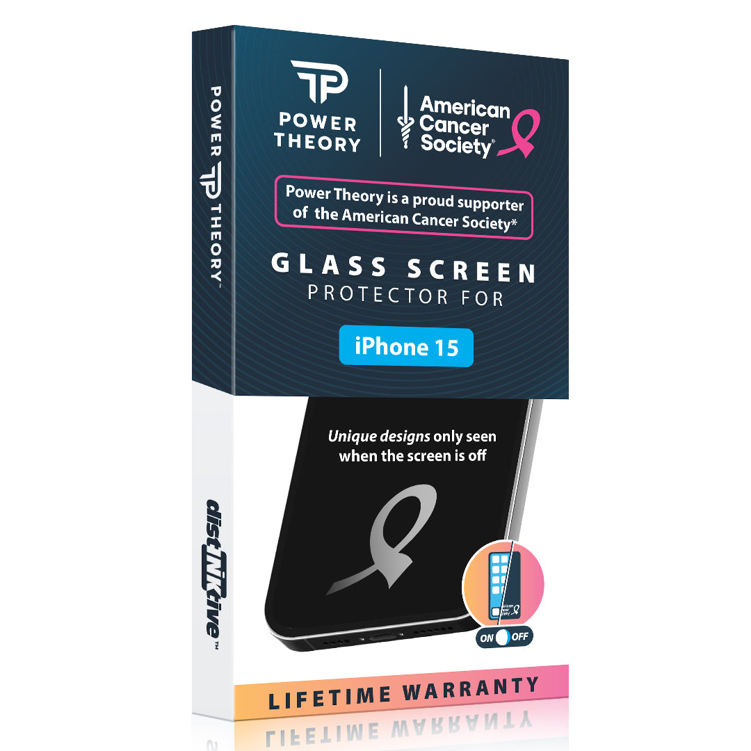 iPhone 15 Tempered Glass Screen Protector Benefitting The American Cancer Society [2-Pack] Cover