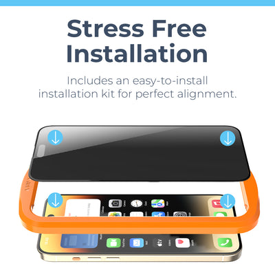 iPhone 15 Pro Tempered Glass Privacy Screen Protector and Easy Install Kit [2-Pack] Preview #4