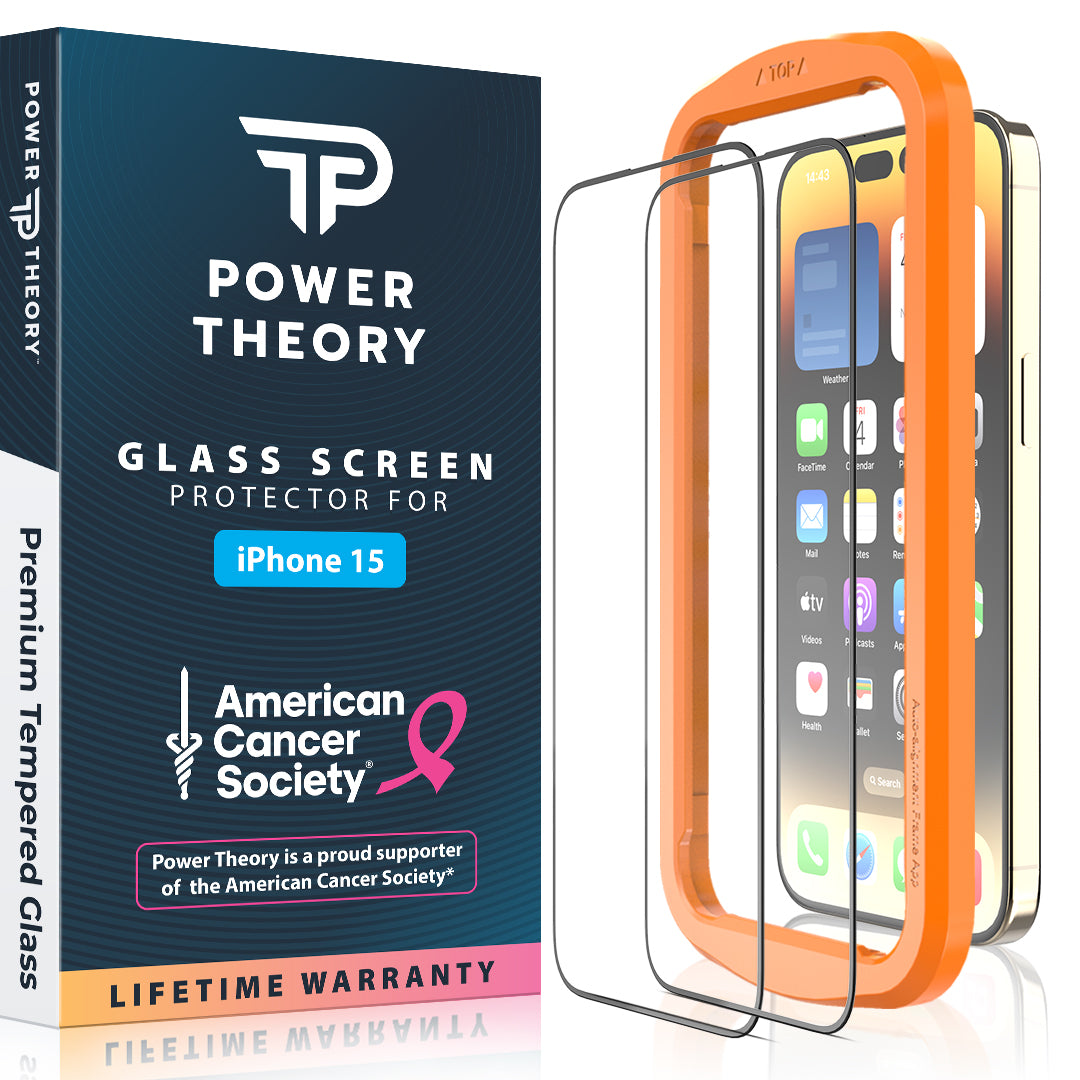 iPhone 15 Tempered Glass Screen Protector and Easy Install Kit [2-Pack] Cover