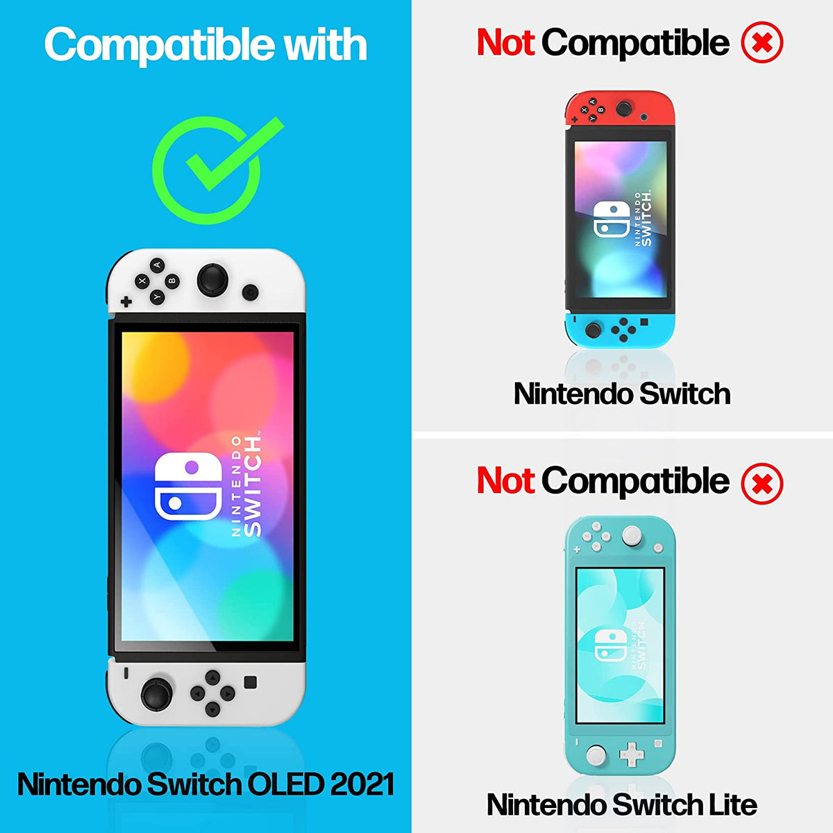 Nintendo Switch OLED 2021 Tempered Glass Screen Protector [2-Pack] Cover