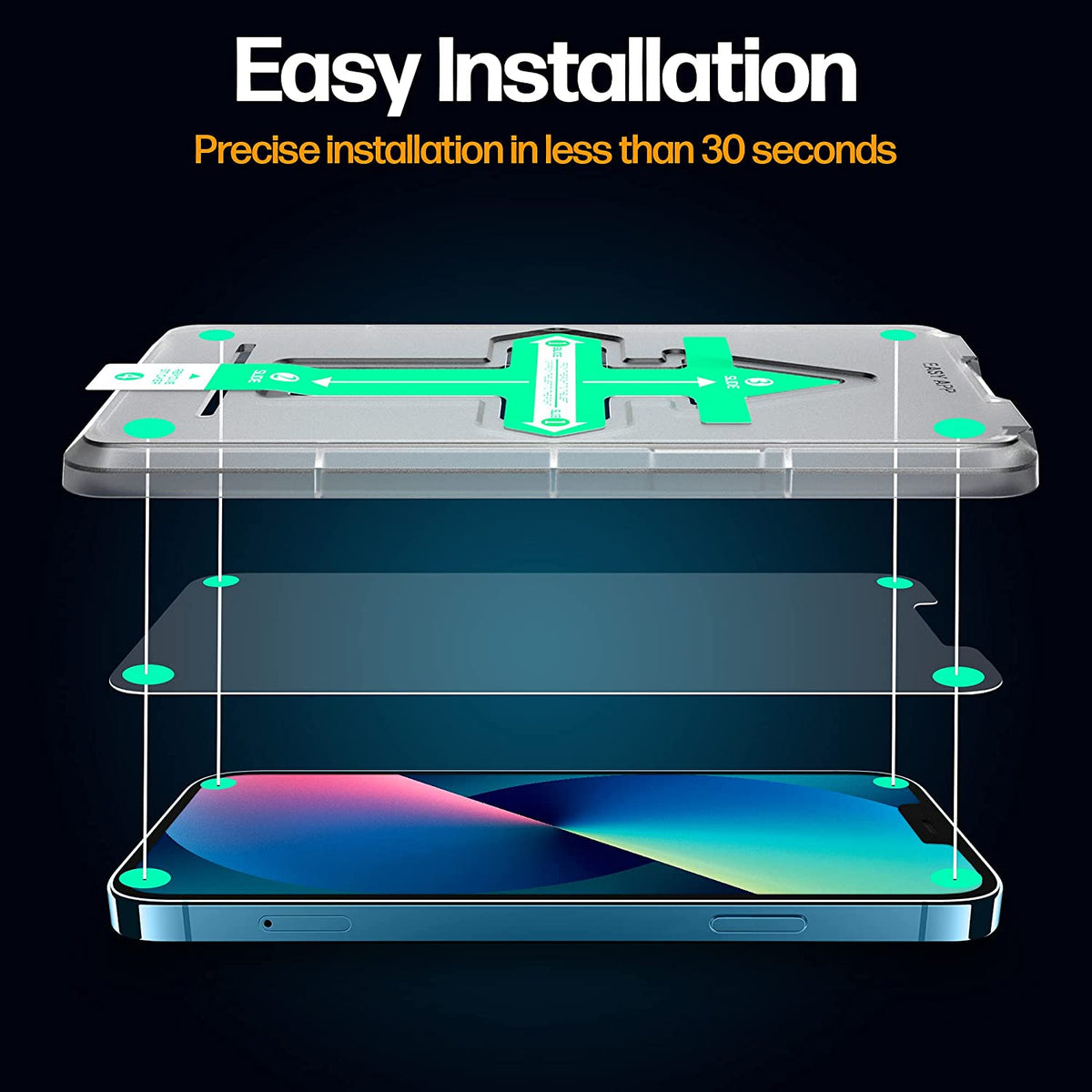 iPhone 13 Mini Tempered Glass Screen Protector [2-Pack] Cover