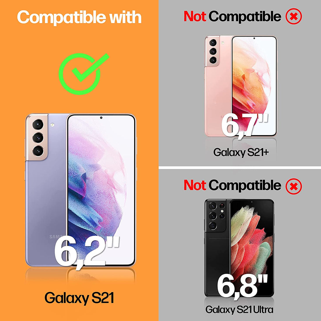 Samsung Galaxy S21 5G Tempered Glass Screen Protector [2-Pack] Preview #6