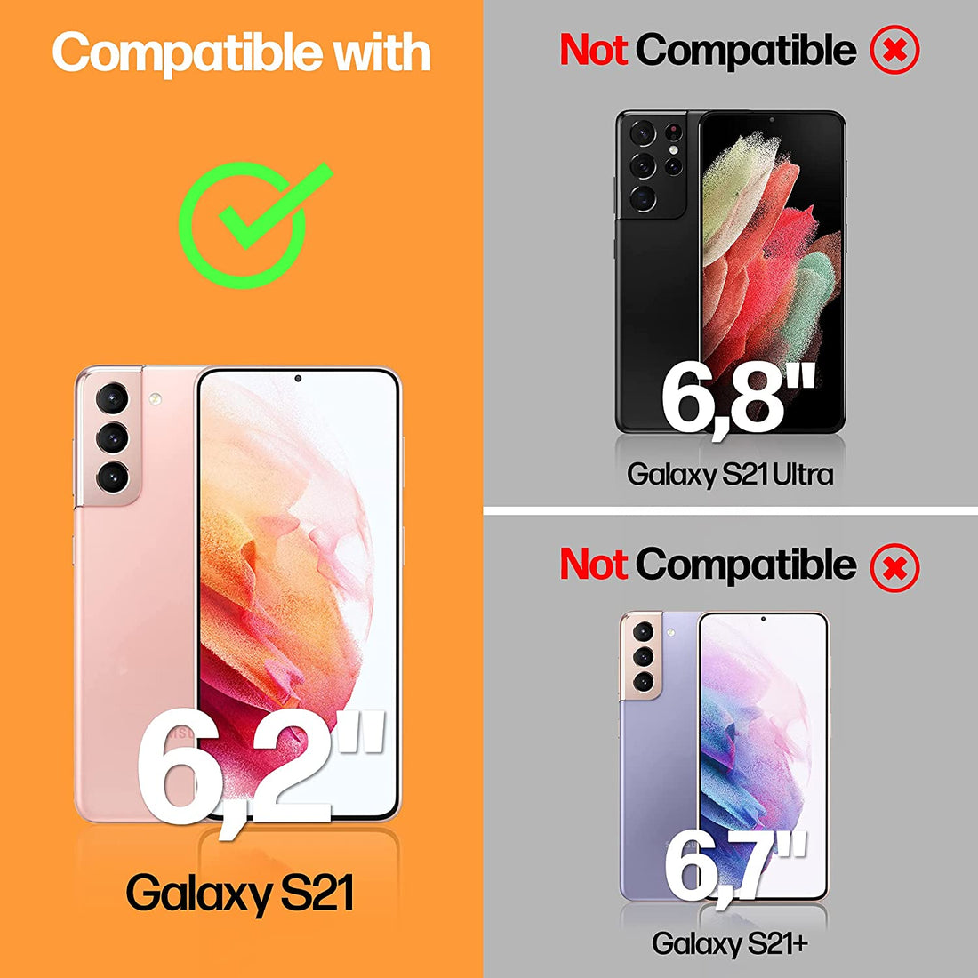 Samsung Galaxy S21 Anti-Scratch Screen Protector Film [2-Pack] Preview #5