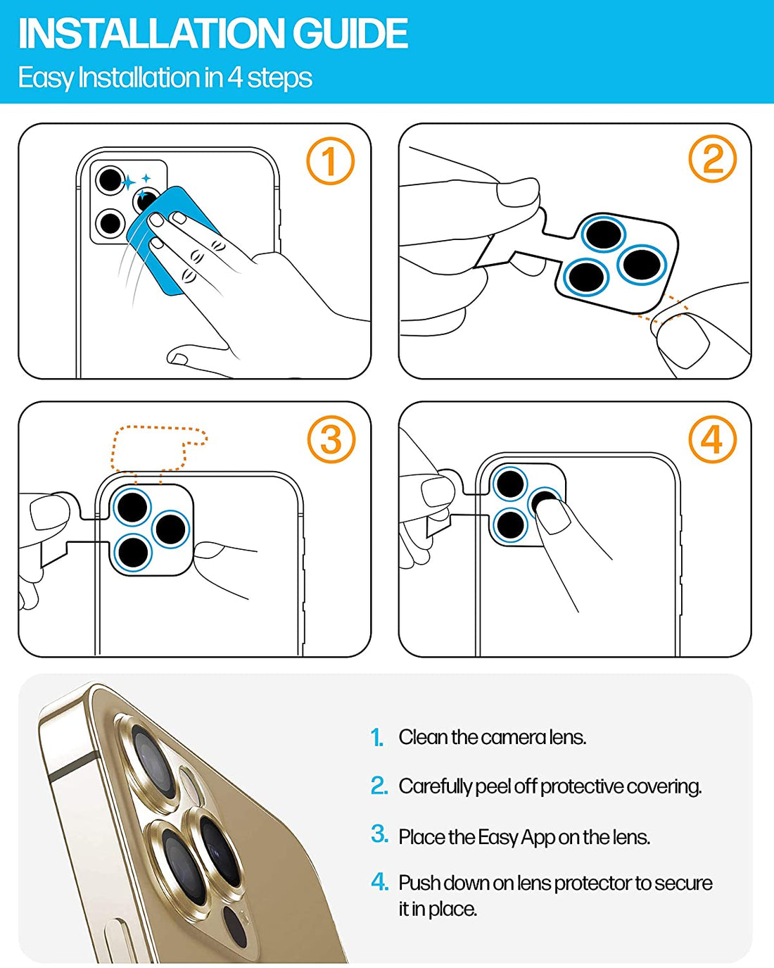 iPhone 12 Pro Max Tempered Glass Camera Lens Protector [3-Pack] Preview #5