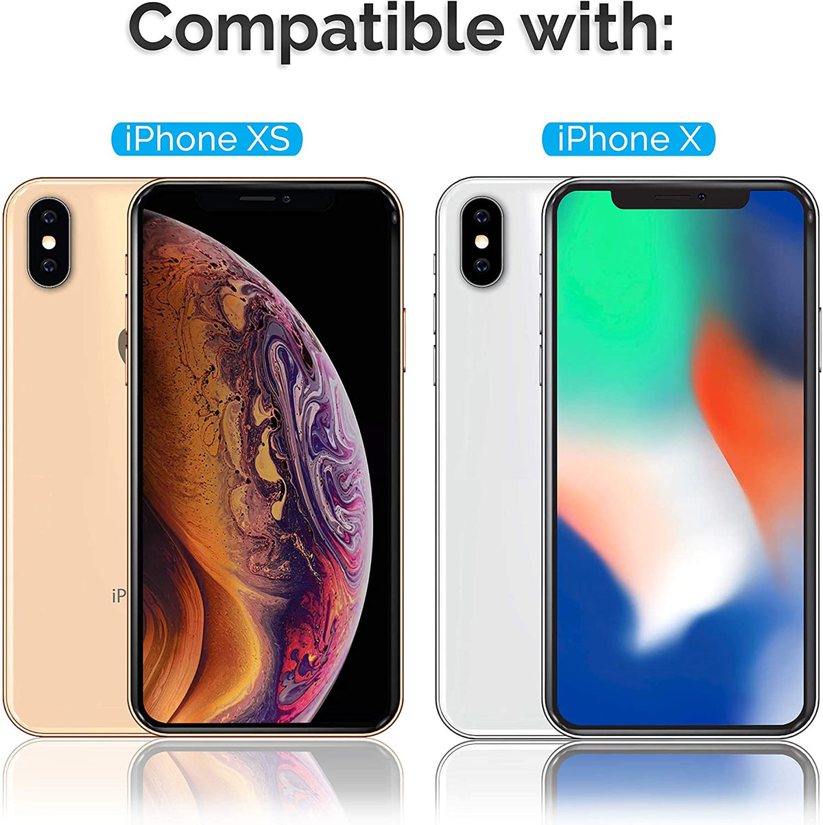 iPhone X / iPhone XS Tempered Glass Screen Protector [2-Pack] Cover