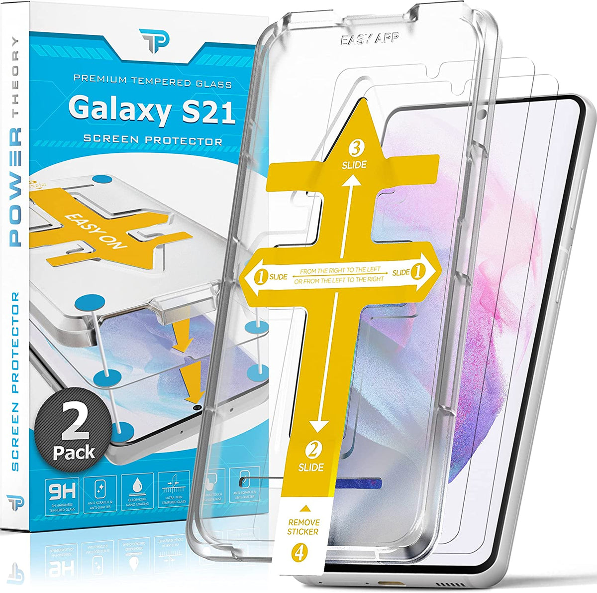 Samsung Galaxy S21 5G Tempered Glass Screen Protector [2-Pack] Cover