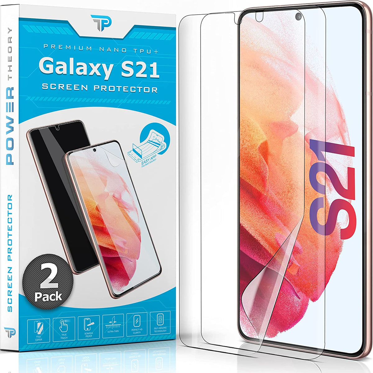 Samsung Galaxy S21 Anti-Scratch Screen Protector Film [2-Pack] Cover