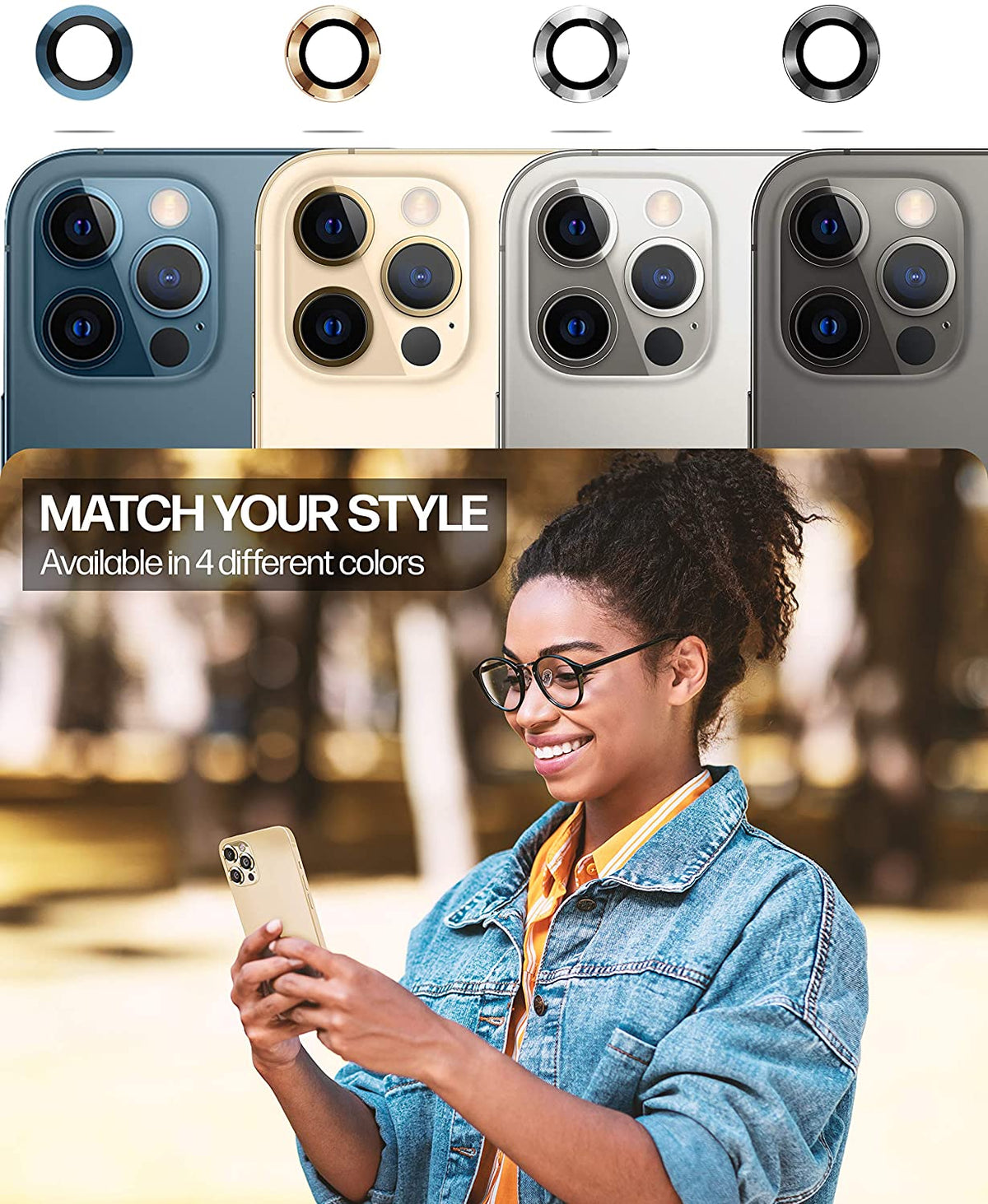 iPhone 12 Pro Max Tempered Glass Camera Lens Protector [3-Pack] Cover