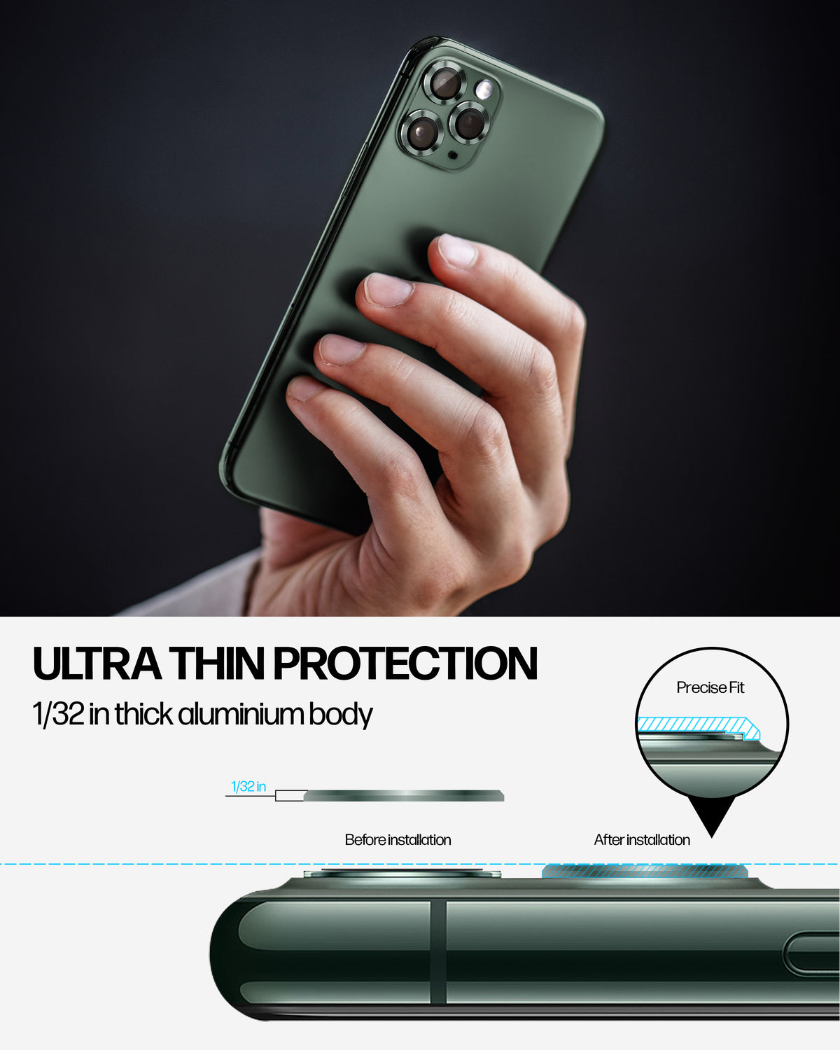 iPhone 11 Pro / 11 Pro Max Tempered Glass Camera Lens Protector [3-Pack] Cover