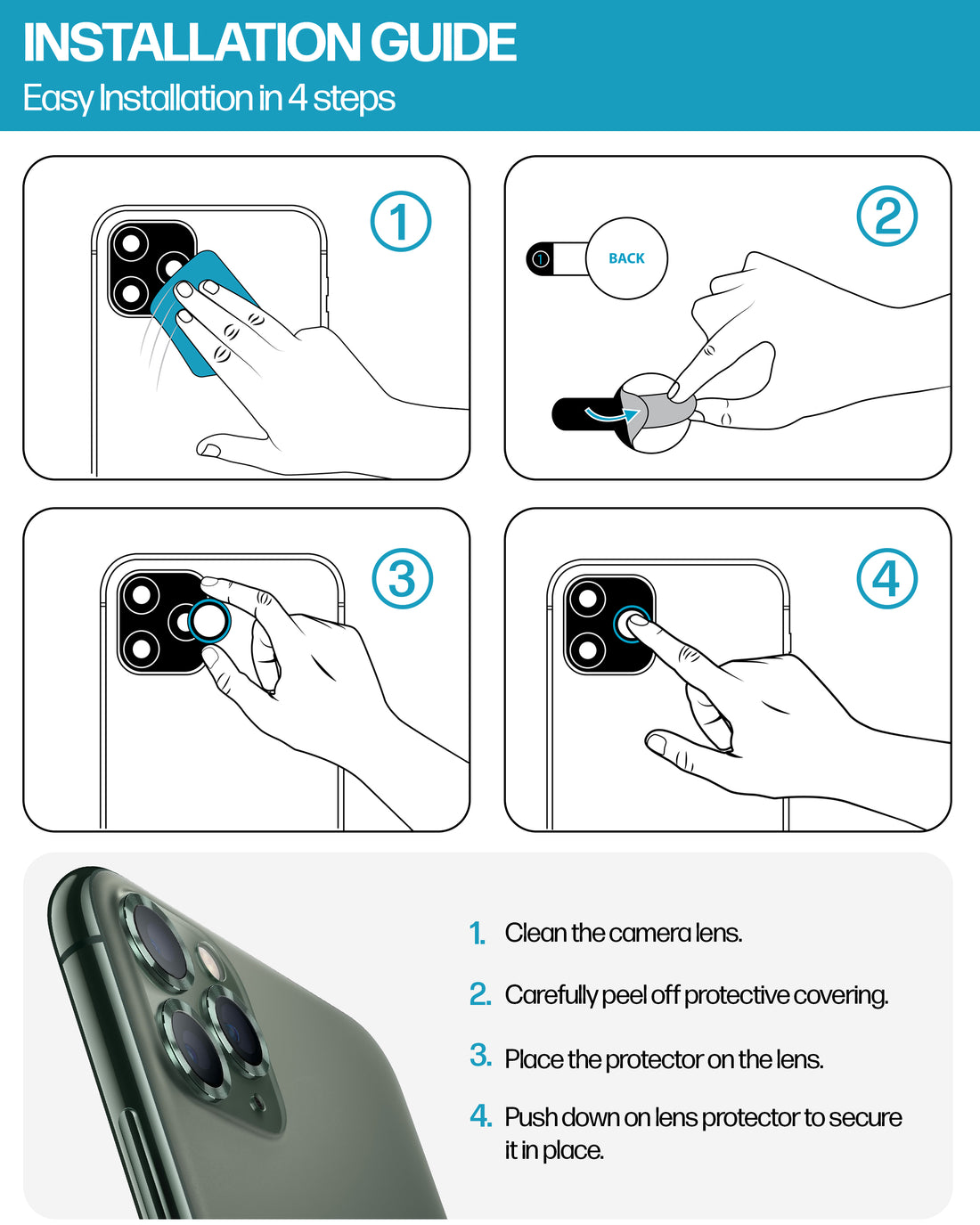 iPhone 11 Pro / 11 Pro Max Tempered Glass Camera Lens Protector [3-Pack] Preview #7